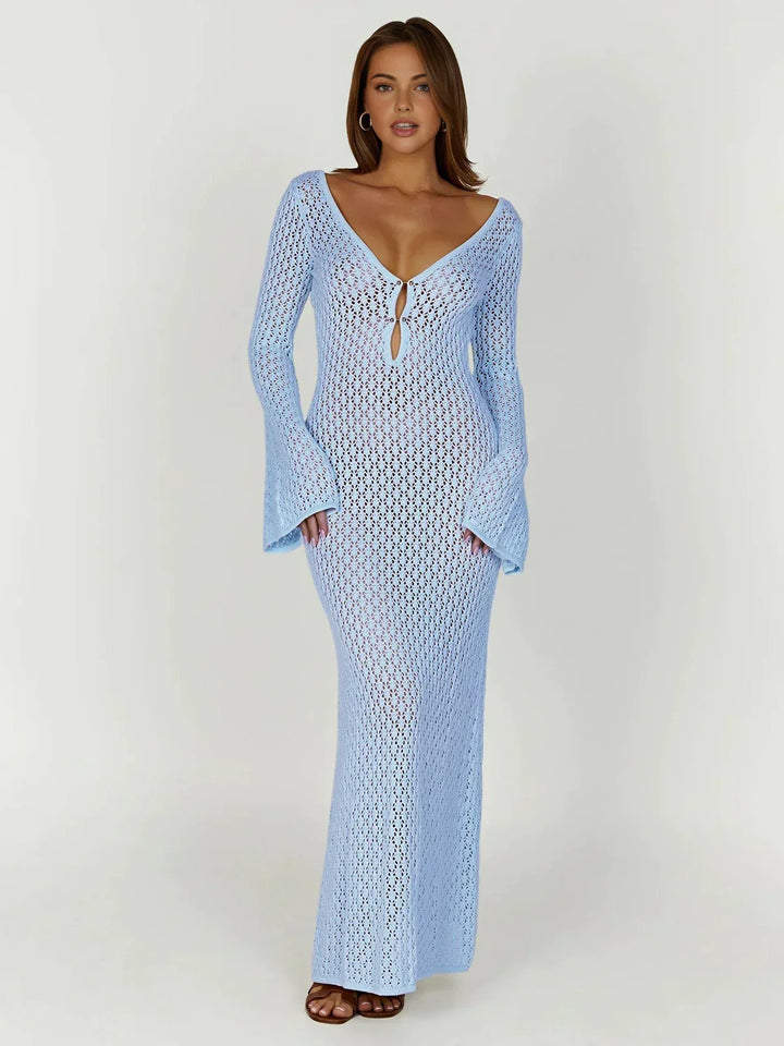 Fashionable women's summer beach cover-up dress, adding effortless style to your swimsuit or outfit.