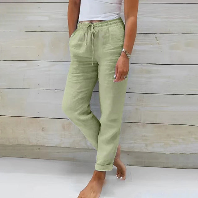 Women's lightweight summer drawstring pants, relaxed fit for ultimate comfort & casual warm weather style.