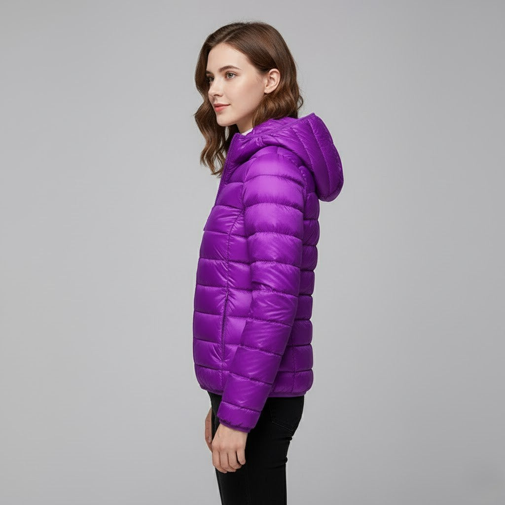 Casual women's outerwear: a versatile hooded puffer jacket for winter