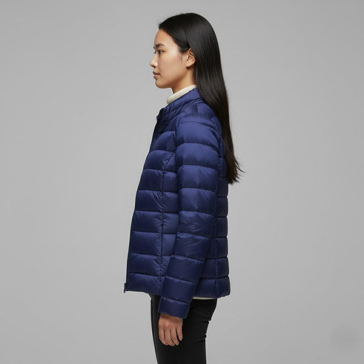 Stylish women's puffer jacket, a lightweight and essential winter outerwear piece
