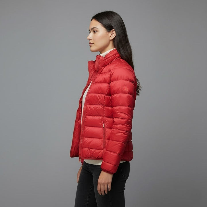 Puffer jacket for women with stand collar, perfect for an active winter lifestyle