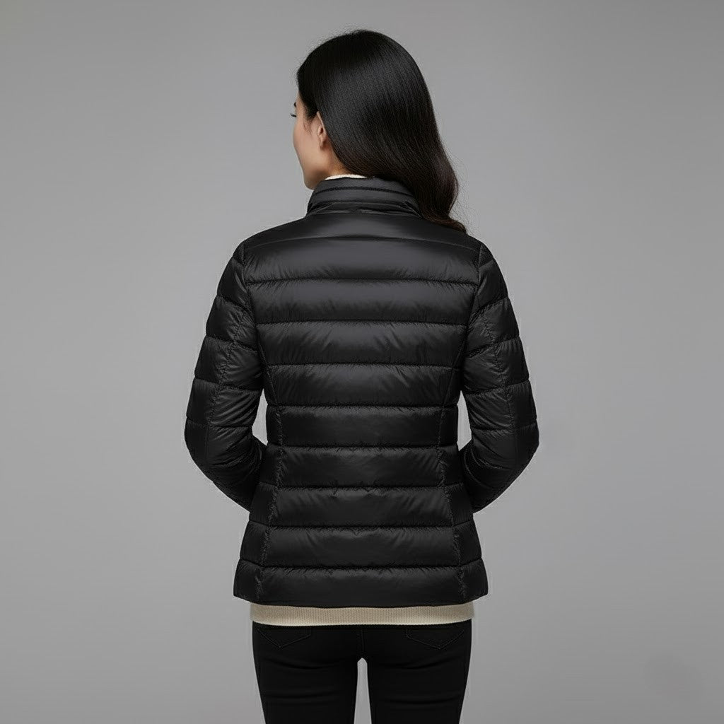 Stylish women's insulated jacket, a lightweight and functional winter outerwear choice
