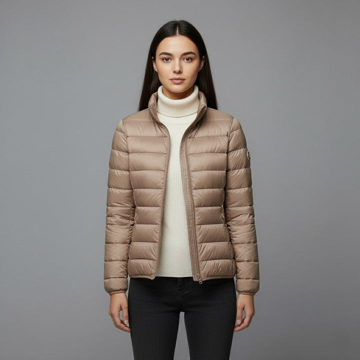 Casual wear women's jacket, a lightweight hooded puffer for everyday use