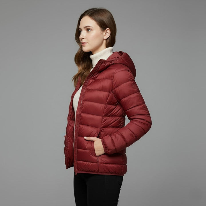 Lightweight women's padded jacket, offering warmth and a flattering silhouette