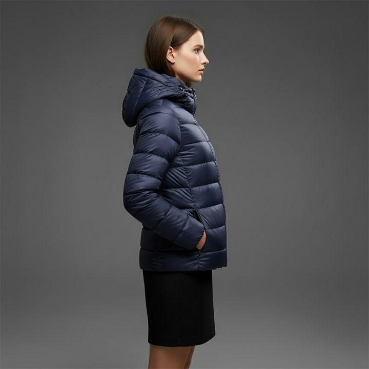 Women's winter outerwear: a chic stand collar puffer jacket in an earthy tone