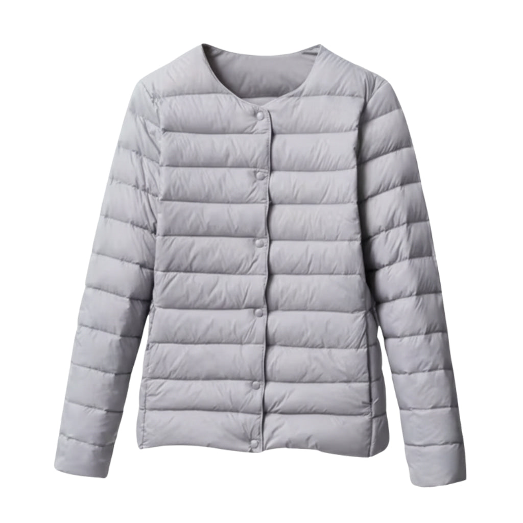 Women's spring fashion lightweight puffer jacket, quilted design in a bright hue