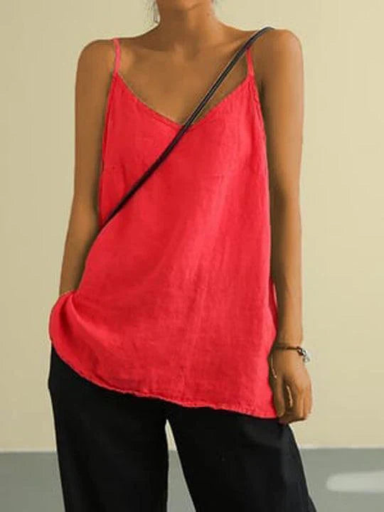 Stylish women's spaghetti strap summer top in a relaxed fit for easy, everyday wear.