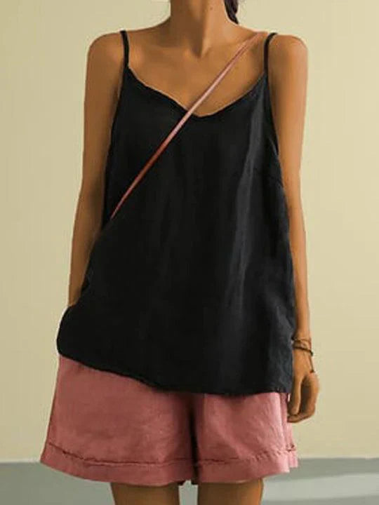 Warm weather essential: women's lightweight spaghetti strap top for effortless summer fashion.