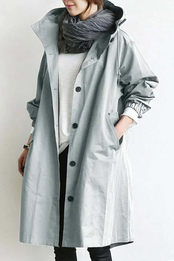 Versatile women's lightweight rain jacket. Waterproof cape for travel, daily wear & weather defense.