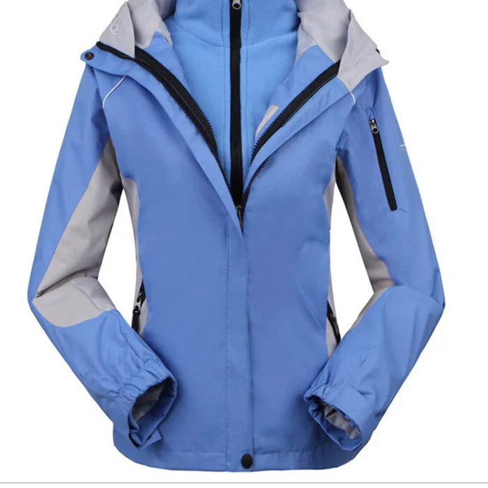 Women's lightweight waterproof windbreaker jacket in black, ideal for outdoor wear and protection from rain.