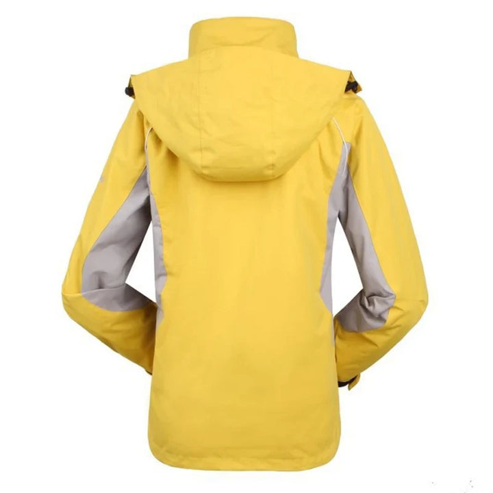 Stylish blue women's waterproof windbreaker jacket, perfect for hiking and everyday outdoor activities.