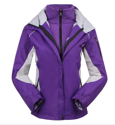 Back view of a women's waterproof windbreaker jacket, demonstrating its sleek design for outdoor wear.