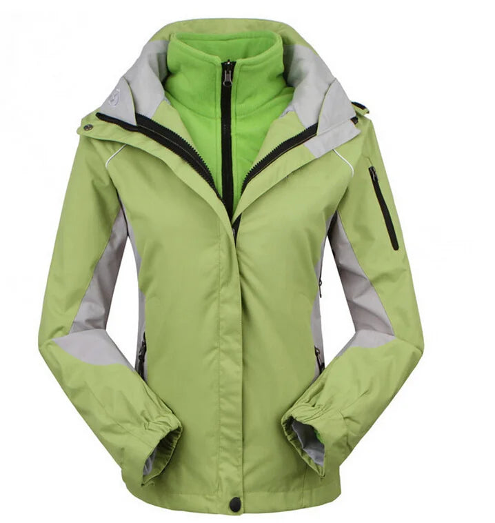 Folded women's lightweight waterproof windbreaker, illustrating its packable design for easy travel.
