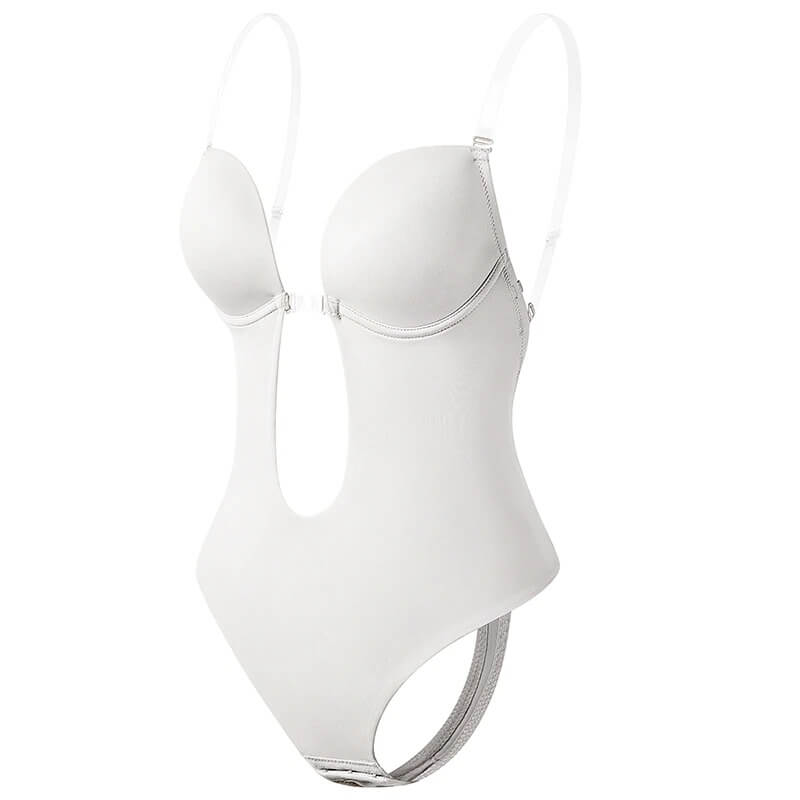 Seamless deep V backless body shaper for women, offers firm tummy control & a smooth, sculpted silhouette.