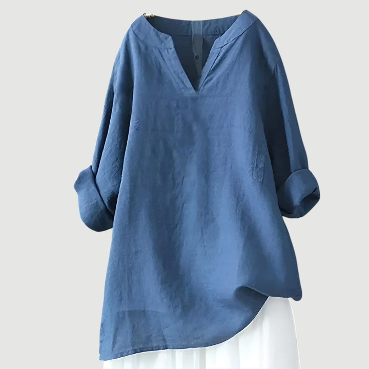 Women's loose fit casual breathable shirt in white, perfect for summer everyday wear