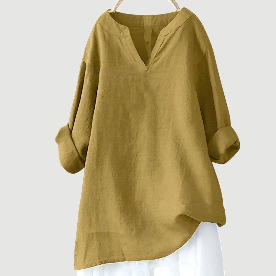Close-up of the fabric of a breathable women's blouse, emphasizing its comfort