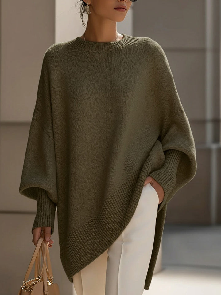 Cozy women's long sleeve sweater, made from a luxurious wool blend knit, perfect for winter comfort