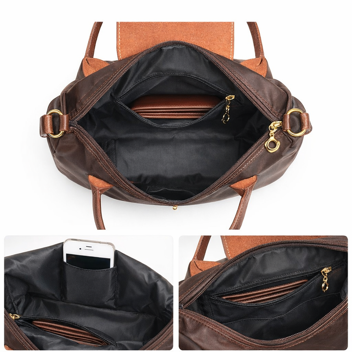 Textured women's luxury shoulder handbag. Spacious, stylish, and secure with zip. Great for everyday fashion.