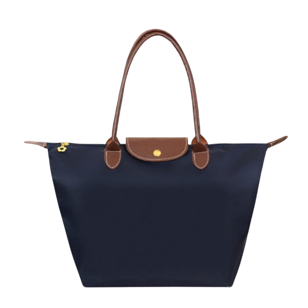 Large capacity women's travel tote bag, stylish shoulder bag with secure zipper, perfect for everyday carry.