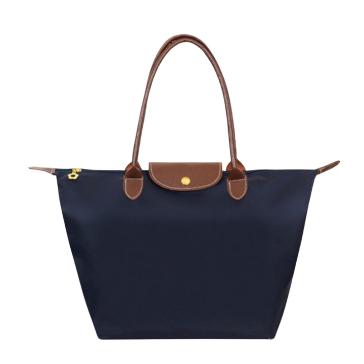 Large capacity women's travel tote bag, stylish shoulder bag with secure zipper, perfect for everyday carry.