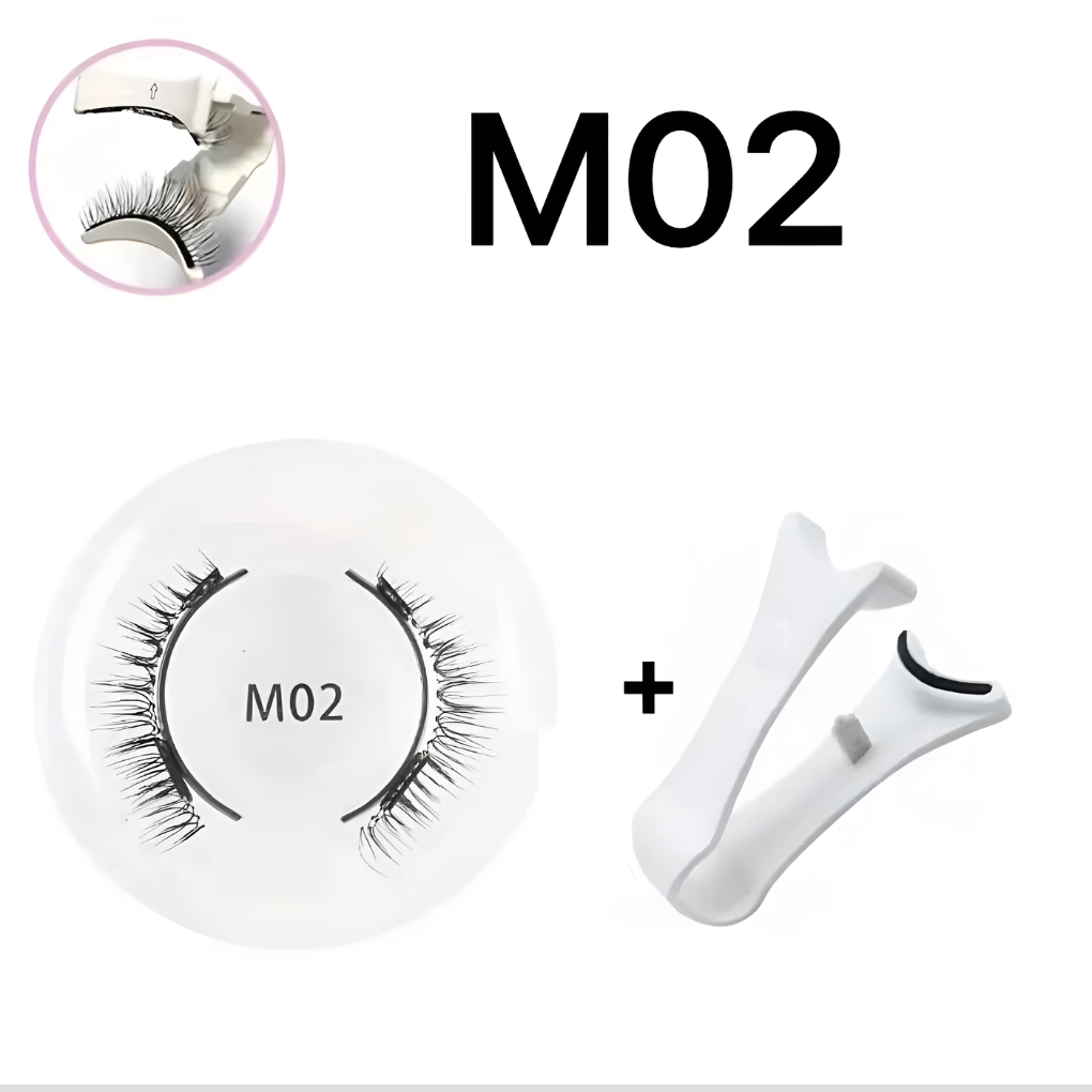 Close-up of magnetic eyelashes from the reusable lash kit, showing individual synthetic fibers