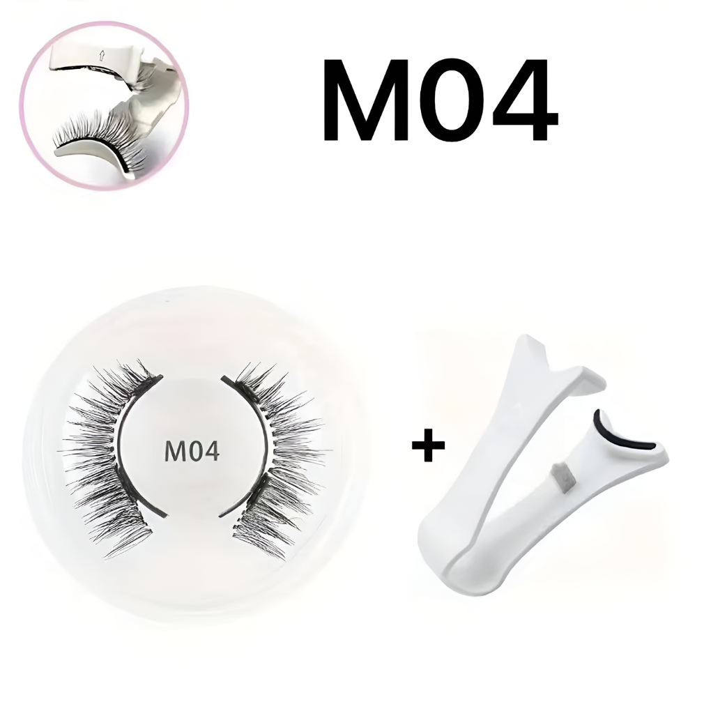 Full Women's Magnetic Eyelash Kit display, showcasing lashes, applicator, and mirror