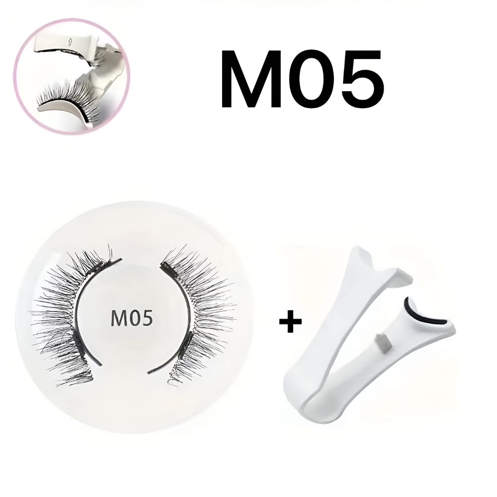 Model wearing glue-free magnetic false eyelashes, enhancing eye makeup, a new beauty trend