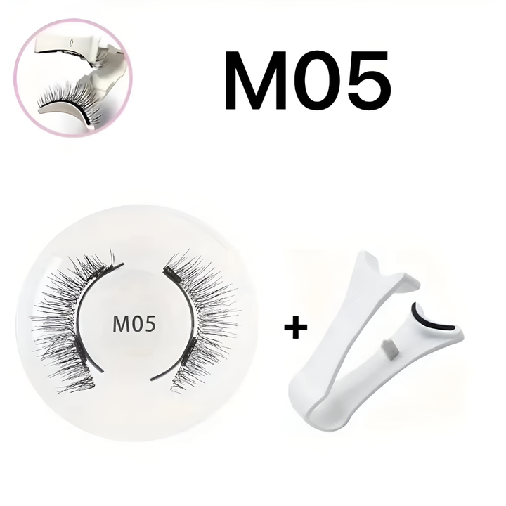 Model wearing glue-free magnetic false eyelashes, enhancing eye makeup, a new beauty trend