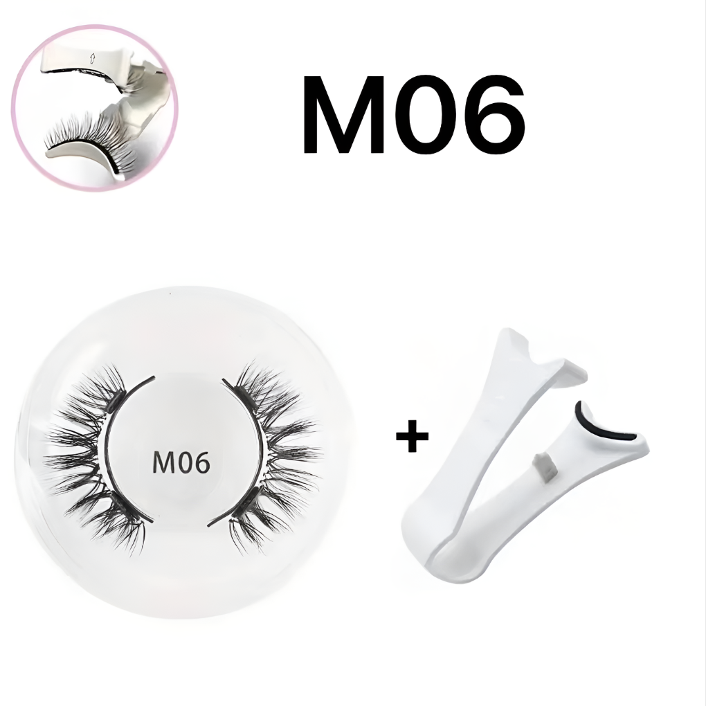 Detail shot of the magnetic strip on reusable synthetic eyelashes from the lash kit
