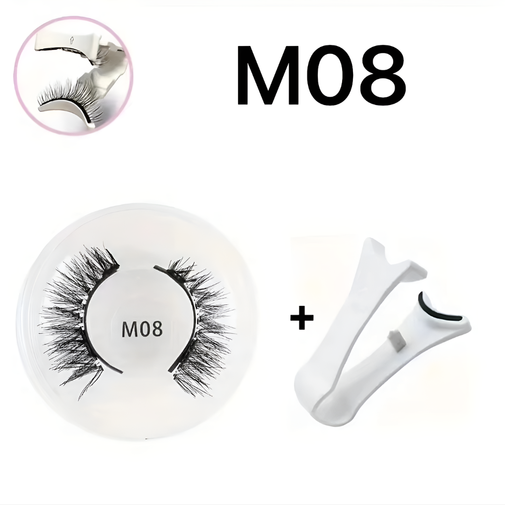 Hand holding the magnetic lash applicator tweezer, ready to apply false eyelashes effortlessly