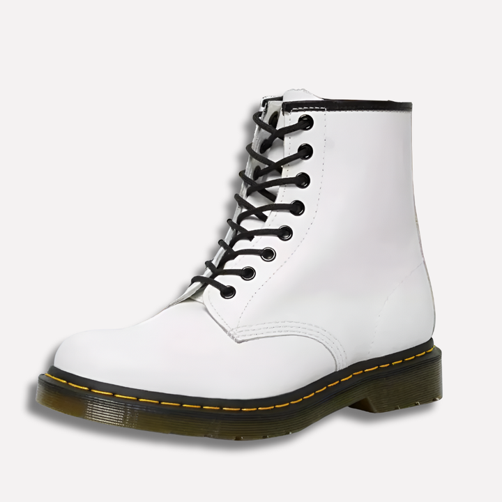 Fashionable women's matte finish lace-up ankle boots. Essential fall & winter boots for casual everyday style.