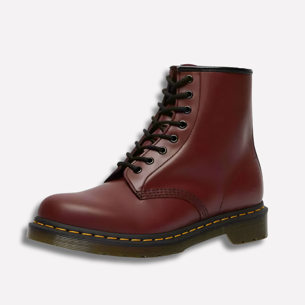 Versatile women's matte lace-up ankle boots. Chic and durable utility footwear perfect for fall and winter outfits.