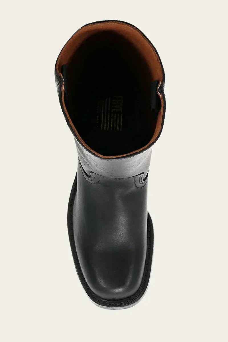 Fashion-forward women's mid-calf boots with a sleek closed toe and sturdy block heel.