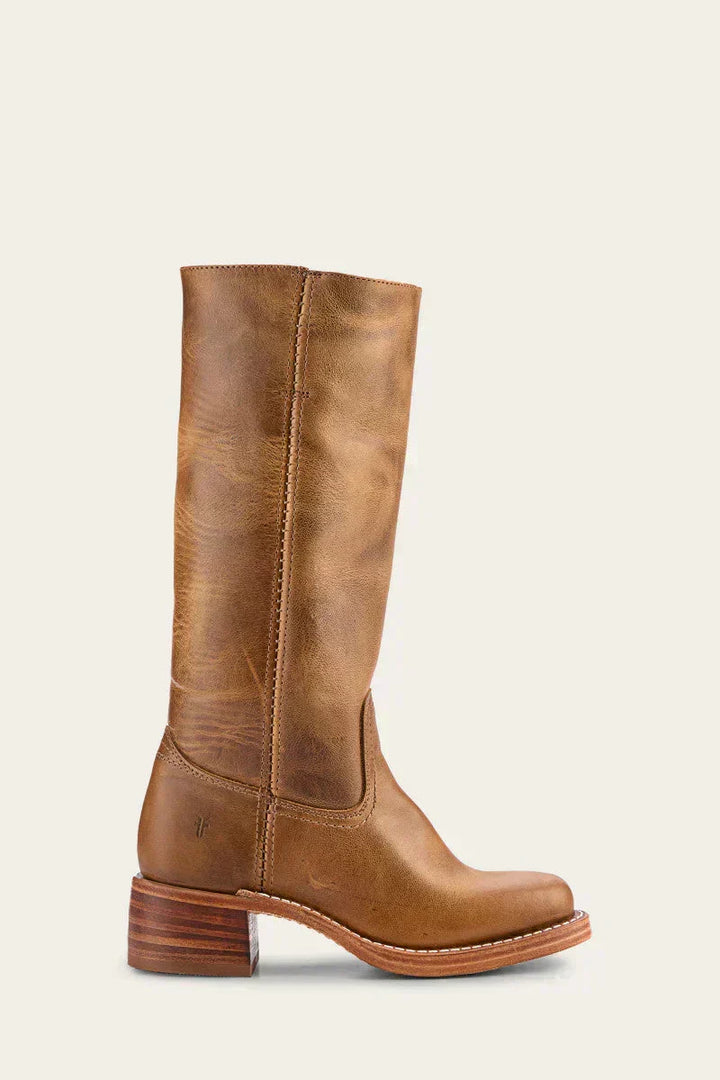 Fashionable women's mid-calf boots, block heel for comfort, closed toe for style. Ideal fall/winter.
