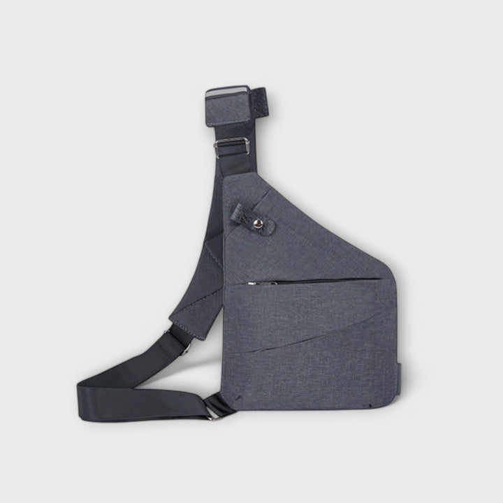 Front view of a minimalist white women's modern crossbody utility shoulder bag