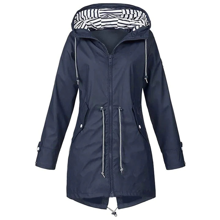 Lightweight women's rain jacket, hooded and waterproof, perfect for outdoor casual fashion