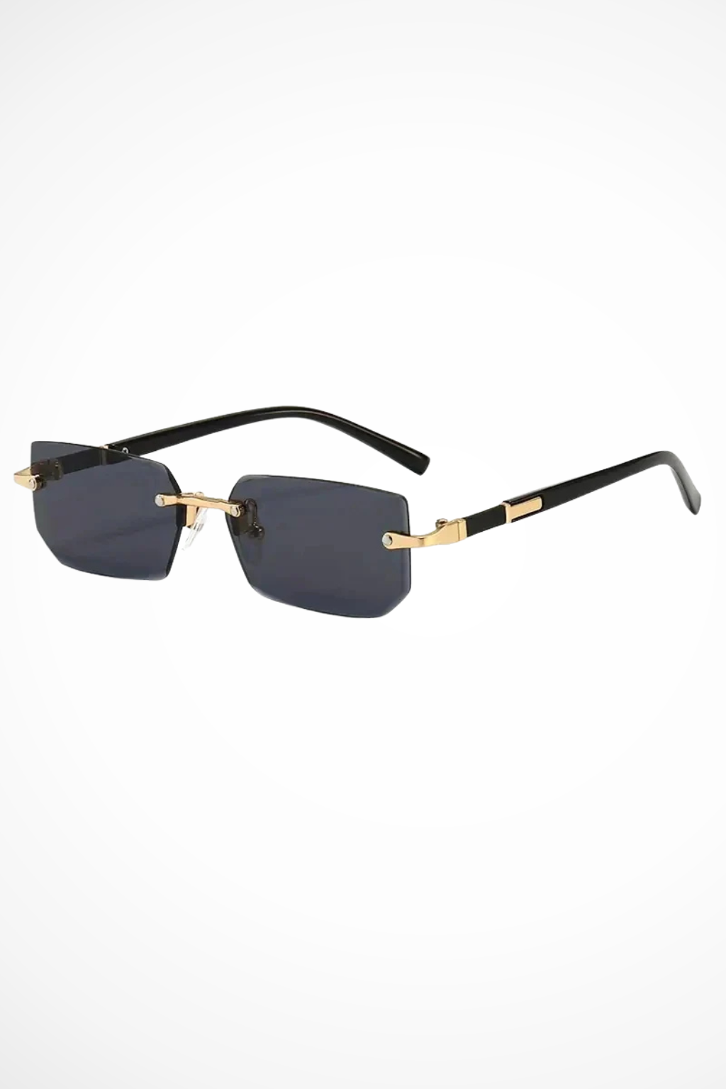 Stylish women's rimless rectangle sunglasses featuring gradient tinted lenses for a chic, modern look.