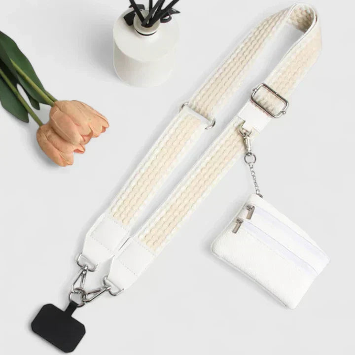 Detailed image of the adjustable strap on a women's crossbody bag, ensuring a comfortable fit for all.