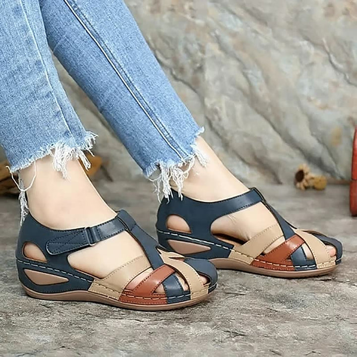 Women's multi-strap comfort sandals, supportive & stylish for casual walking, perfect everyday summer wear.