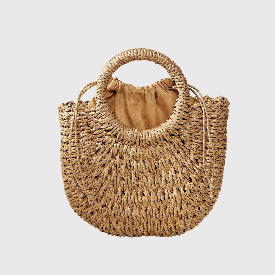 Stylish women's shoulder bag in natural khaki with orange accents, a versatile accessory