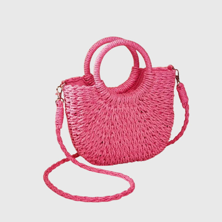 Khaki and orange women's handbag with spacious design, great for a summer shoulder bag