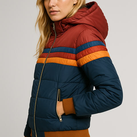 Marietta #1772 waterproof coat, women's navy outerwear for all seasons