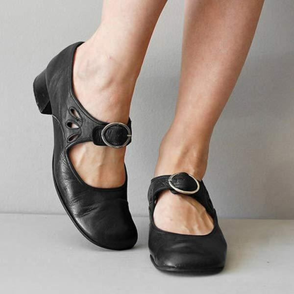 Stylish women's leather low heel shoes, new arrival, designed for easy slip-on and versatile office wear.