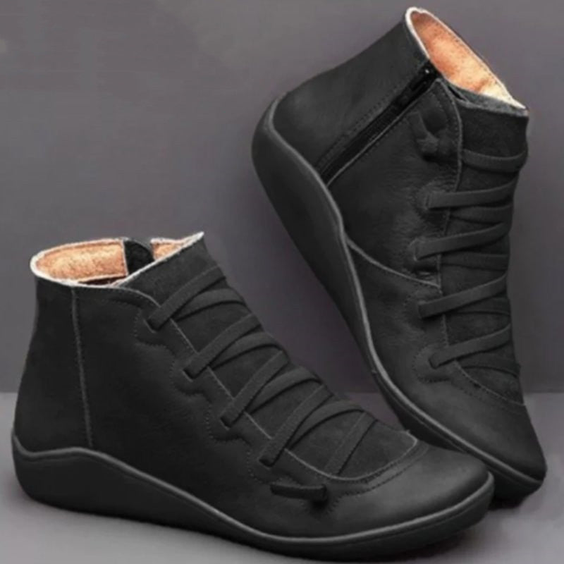 Women's zip ankle boots, ComfortStep Luxe. Orthopedic PU leather with arch support for comfortable, stylish steps.