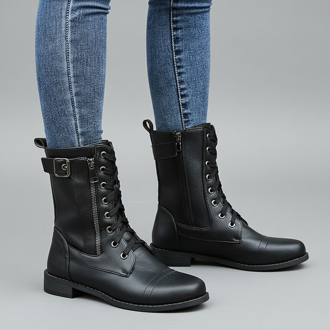 Pair of women's orthopedic ankle boots, grey, designed for comfort and support, ideal for winter boots.