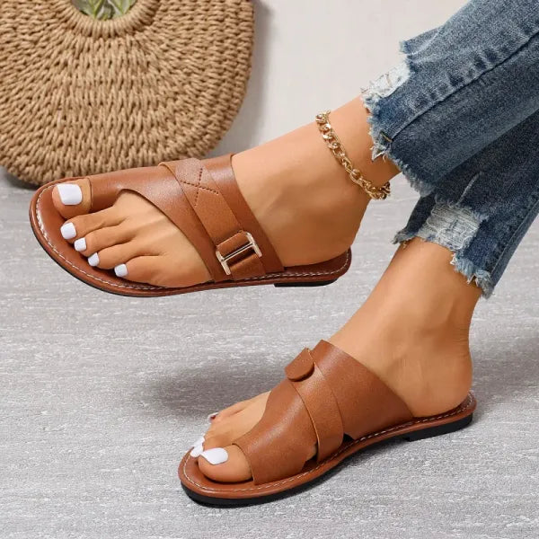 Supportive women's orthopedic sandals for bunion correction. Offers arch support, posture alignment & foot pain relief.