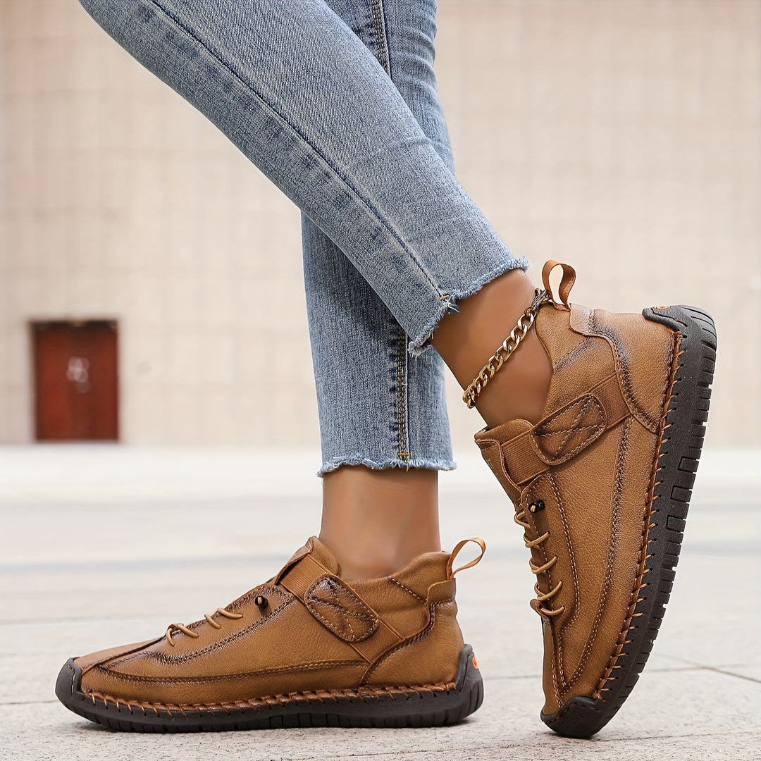 Woman wearing Women's Orthopedic Casual Comfort Sneakers, walking outdoors, daily wear