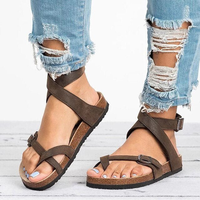 Women's orthopedic comfort sandals with adjustable straps, arch support & cushioning for walking & everyday wear.