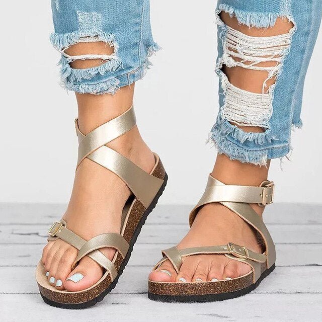 Women's cushioned orthopedic sandals, ideal for comfort, walking & arch support with practical adjustable straps.