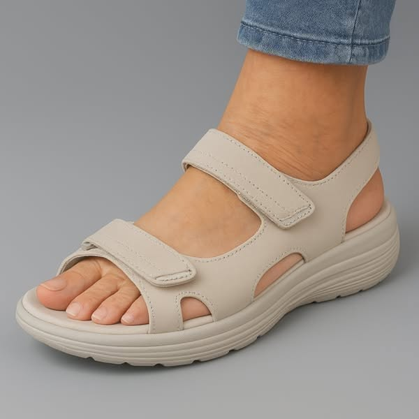 Women's comfort sandals featuring adjustable straps & strong arch support. Great for pain relief & summer walking.